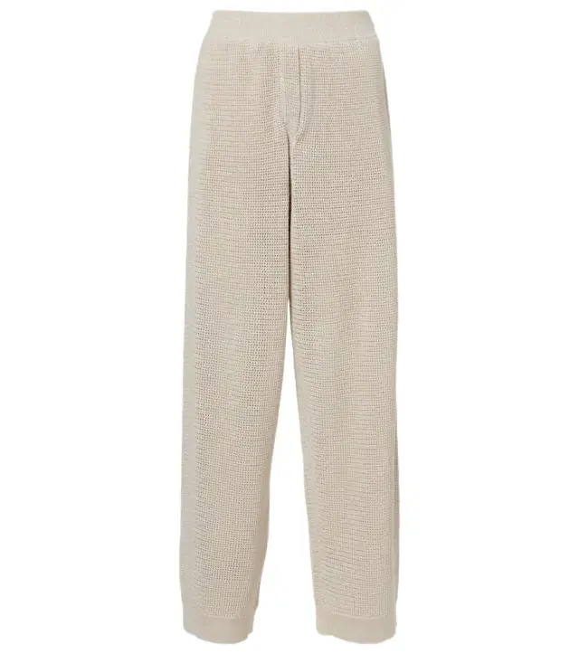 Brunello Cucinelli Knitted cotton-blend wide-leg pants