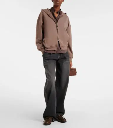Brunello Cucinelli Cotton jersey zip-up hoodie | Thumbnail 5 Brunello Cucinelli Cotton jersey zip-up hoodie | Thumbnail 5