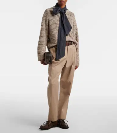Brunello Cucinelli Cotton-blend straight pants | Thumbnail 2 Brunello Cucinelli Cotton-blend straight pants | Thumbnail 2