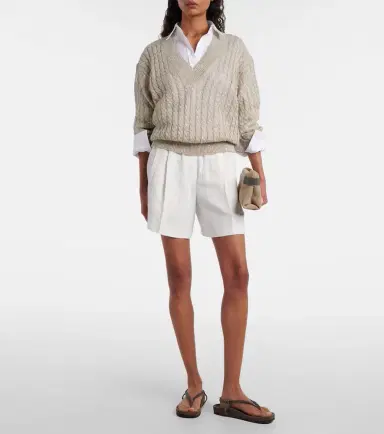 Brunello Cucinelli High-rise Bermuda shorts | Thumbnail 2 Brunello Cucinelli High-rise Bermuda shorts | Thumbnail 2