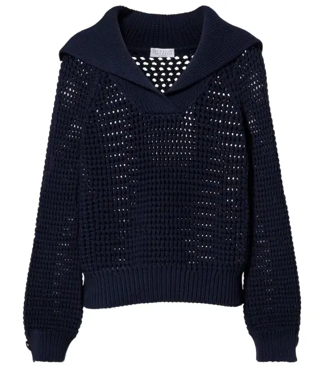 Brunello Cucinelli Cotton-blend polo sweater