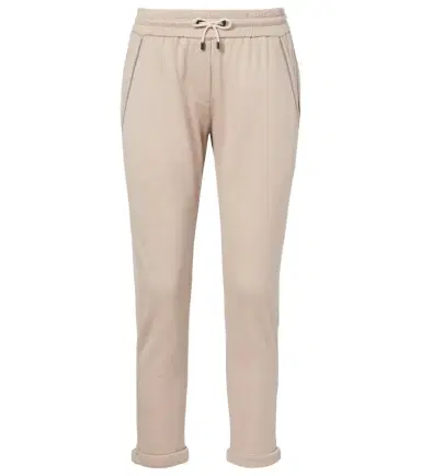 Brunello Cucinelli Monili cotton and silk-blend sweatpants | Thumbnail 1 Brunello Cucinelli Monili cotton and silk-blend sweatpants | Thumbnail 1