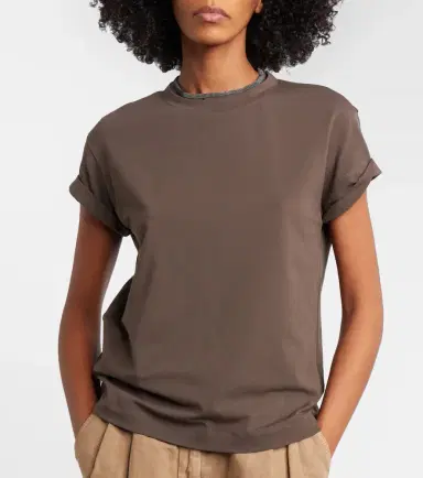 Brunello Cucinelli Monili cotton-blend T-shirt | Thumbnail 2