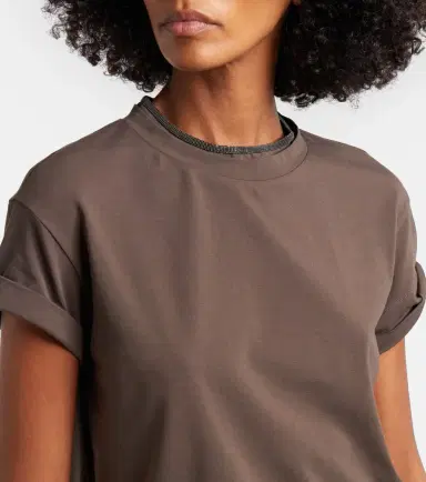 Brunello Cucinelli Monili cotton-blend T-shirt | Thumbnail 4