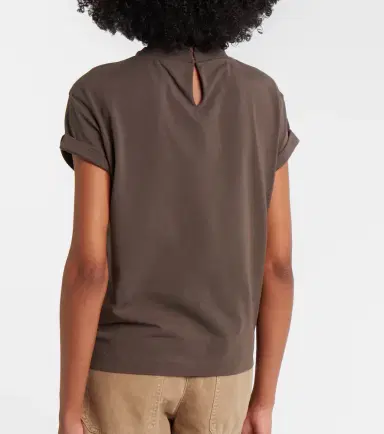 Brunello Cucinelli Monili cotton-blend T-shirt | Thumbnail 5