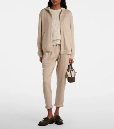 Brunello Cucinelli Monili cotton and silk-blend hoodie | Thumbnail 3 Brunello Cucinelli Monili cotton and silk-blend hoodie | Thumbnail 3