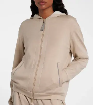 Brunello Cucinelli Monili cotton and silk-blend hoodie | Thumbnail 4 Brunello Cucinelli Monili cotton and silk-blend hoodie | Thumbnail 4