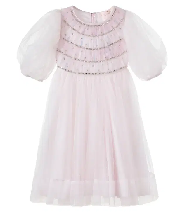 Opaline embellished tulle dress