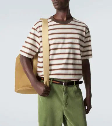 Auralee triped cotton jersey T-shirt | Thumbnail 2