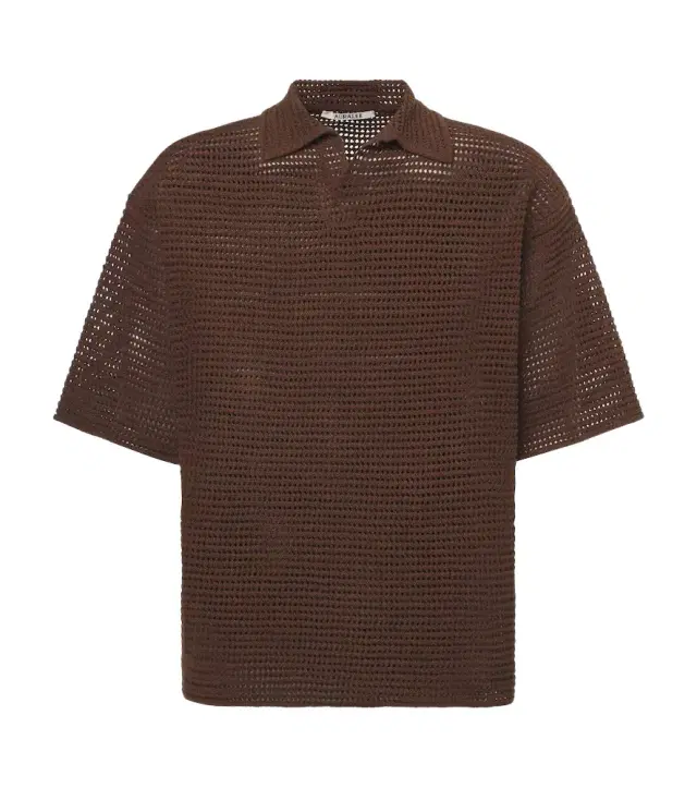 Auralee Cotton and silk polo shirt