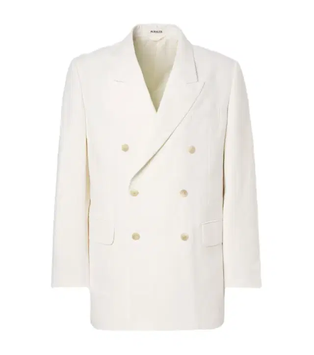 Double-breasted wool, cotton, and linen blazer