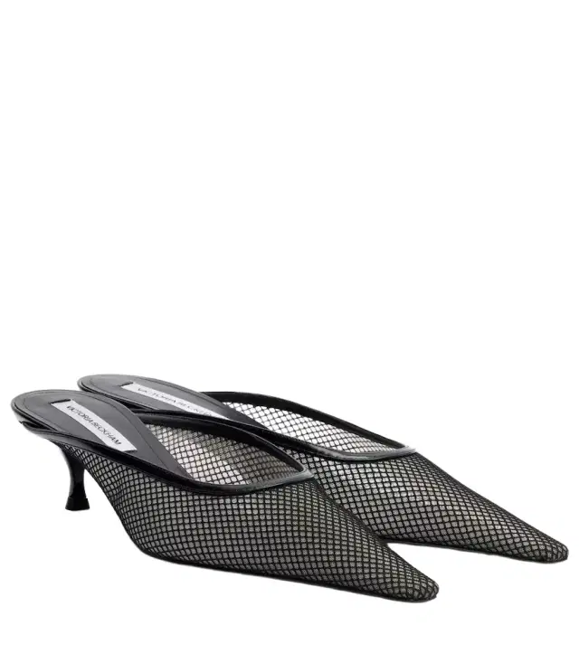 Victoria Beckham Leather-trimmed mesh mules