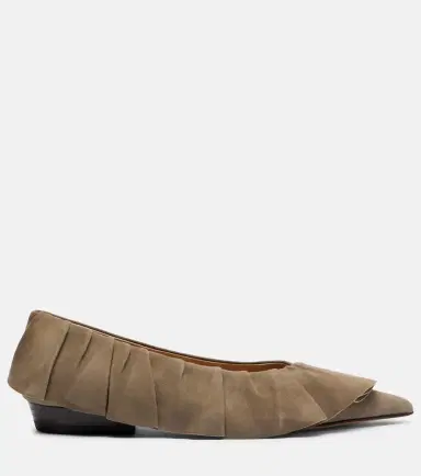 JW Anderson Ruffled suede ballerina flats | Thumbnail 2