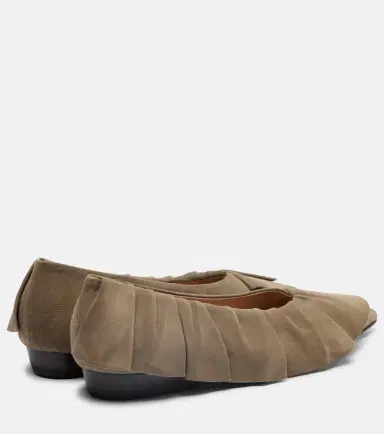 JW Anderson Ruffled suede ballerina flats | Thumbnail 3