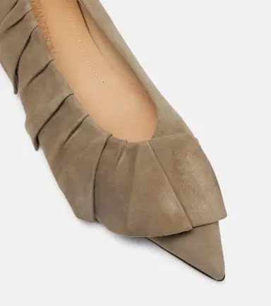 JW Anderson Ruffled suede ballerina flats | Thumbnail 4