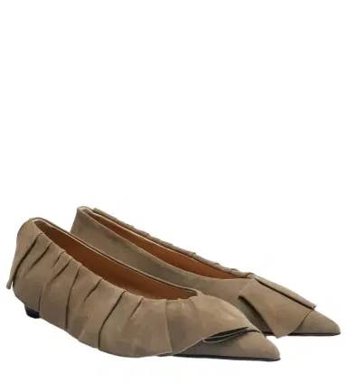 JW Anderson Ruffled suede ballerina flats | Thumbnail 1