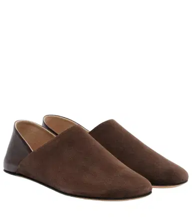 JW Anderson Leather-trimmed suede slip-on shoes | Thumbnail 1 JW Anderson Leather-trimmed suede slip-on shoes | Thumbnail 1