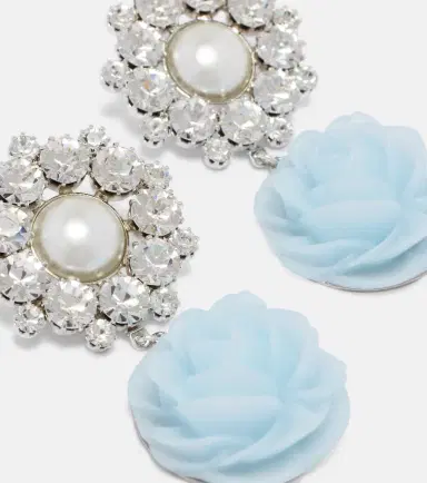 Magda Butrym Floral-appliqué embellished drop earrings | Thumbnail 3 Magda Butrym Floral-appliqué embellished drop earrings | Thumbnail 3