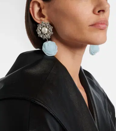Magda Butrym Floral-appliqué embellished drop earrings | Thumbnail 6 Magda Butrym Floral-appliqué embellished drop earrings | Thumbnail 6