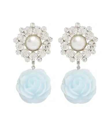 Magda Butrym Floral-appliqué embellished drop earrings | Thumbnail 1 Magda Butrym Floral-appliqué embellished drop earrings | Thumbnail 1