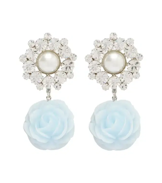 Magda Butrym Floral-appliqué embellished drop earrings