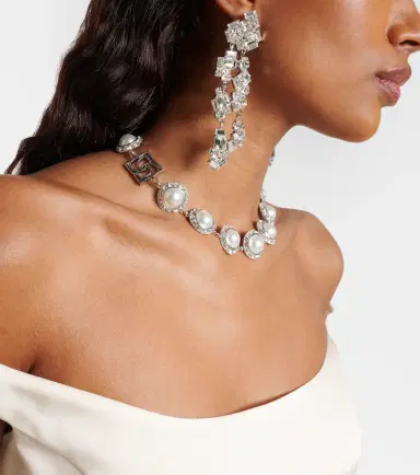 Magda Butrym Crystal-embellished faux pearl choker | Thumbnail 5