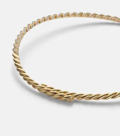 David Yurman Sculpted Cable Flex 18kt gold choker with diamonds | Thumbnail 2 David Yurman Sculpted Cable Flex 18kt gold choker with diamonds | Thumbnail 2