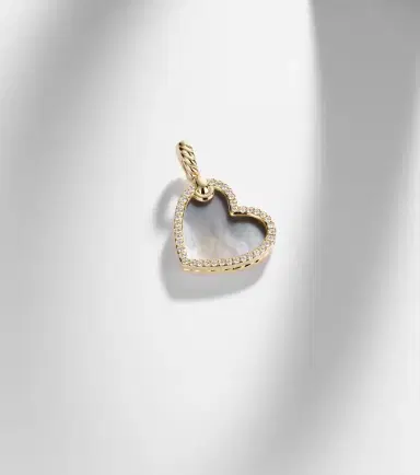David Yurman DY Elements Heart 18kt gold pendant with diamonds and pearl | Thumbnail 5 David Yurman DY Elements Heart 18kt gold pendant with diamonds and pearl | Thumbnail 5