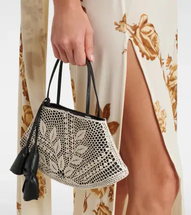 Magda Butrym Maya Small crochet leather-trimmed shoulder bag | Thumbnail 4