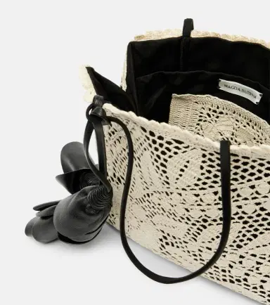 Magda Butrym Julia Small crochet leather-trimmed tote bag | Thumbnail 3 Magda Butrym Julia Small crochet leather-trimmed tote bag | Thumbnail 3