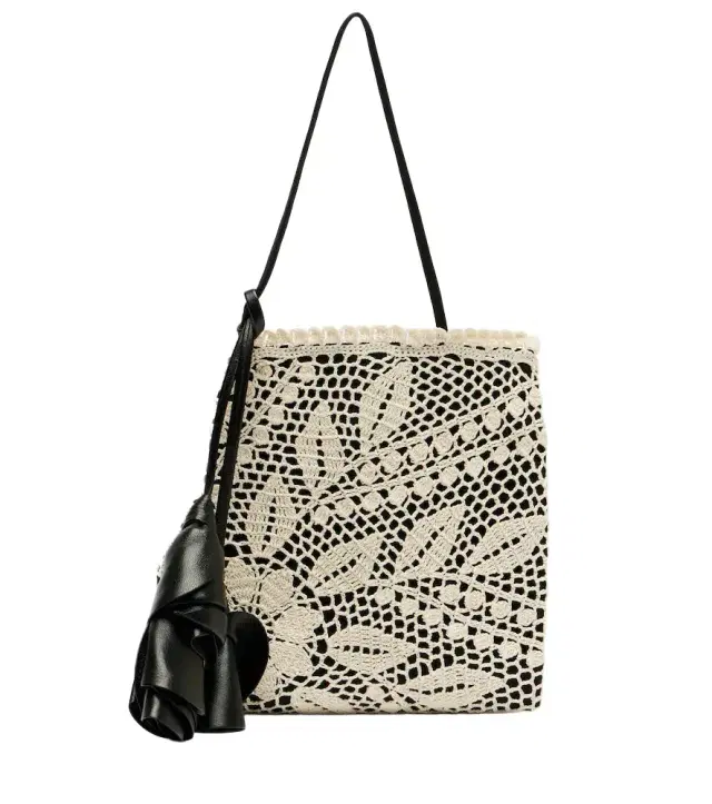 Magda Butrym Julia Small crochet leather-trimmed tote bag