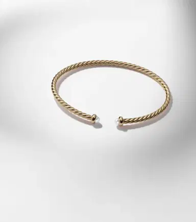 David Yurman Cablespira Flex Micro 18kt gold cuff bracelet with pearls | Thumbnail 5