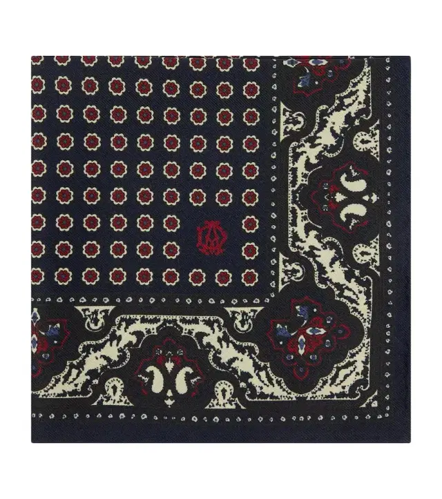 dunhill Printed silk pocket square
