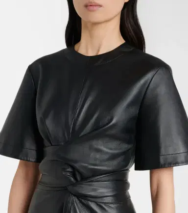 Altuzarra Gathered leather midi dress | Thumbnail 2