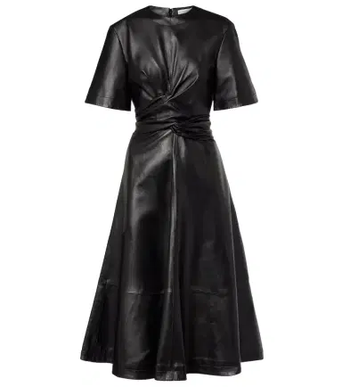 Altuzarra Gathered leather midi dress | Thumbnail 1