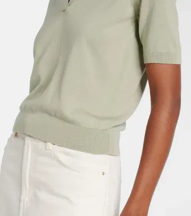 Altuzarra Clay cropped cotton and silk polo sweater | Thumbnail 4 Altuzarra Clay cropped cotton and silk polo sweater | Thumbnail 4
