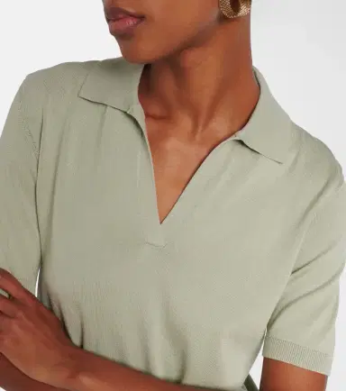 Altuzarra Clay cropped cotton and silk polo sweater | Thumbnail 5 Altuzarra Clay cropped cotton and silk polo sweater | Thumbnail 5