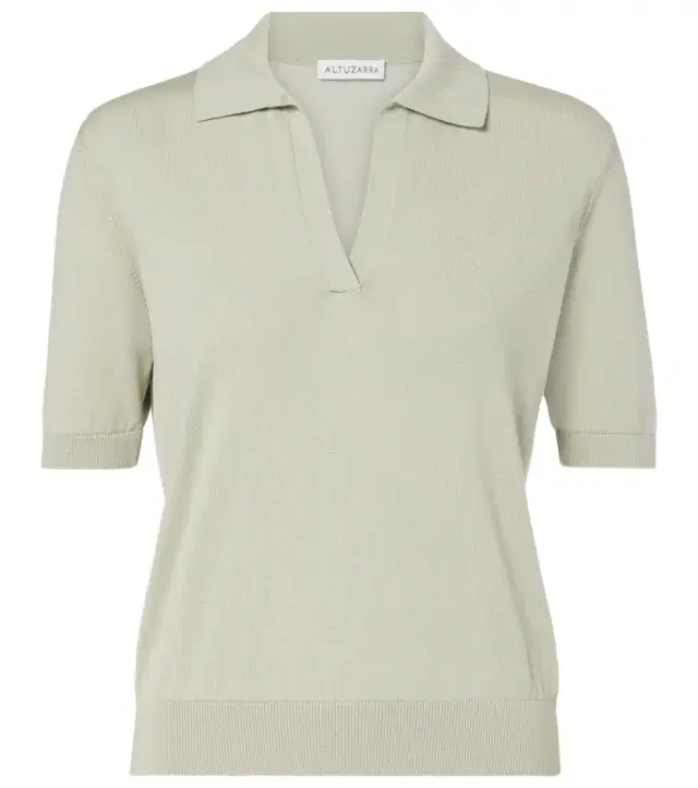 Altuzarra Clay cropped cotton and silk polo sweater