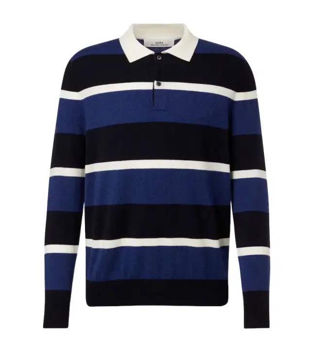 Arch4 Striped cashmere polo sweater