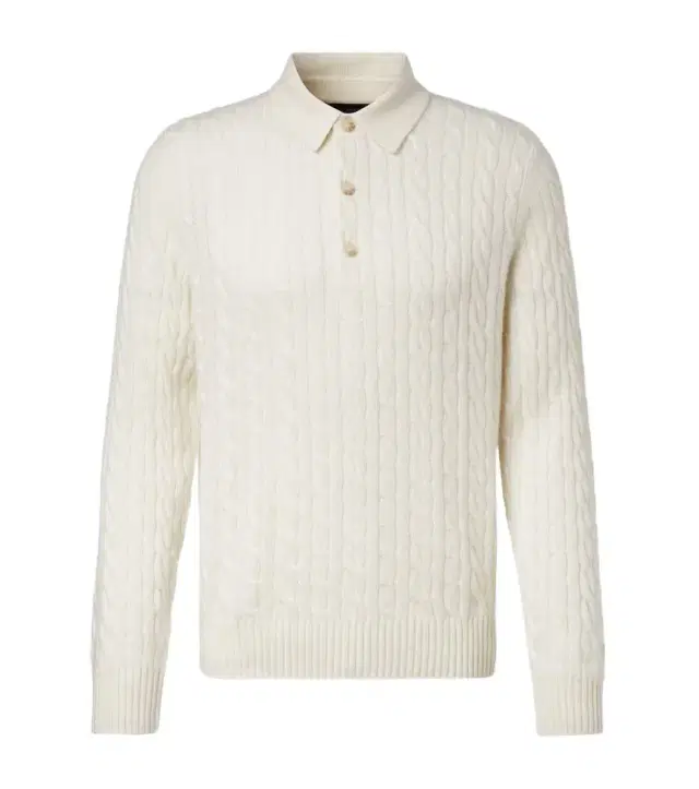 Arch4 Cable-knit cashmere polo sweater