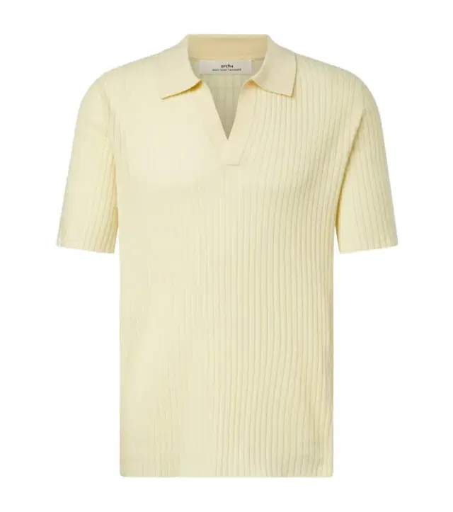 Arch4 Ribbed-knit cashmere polo shirt