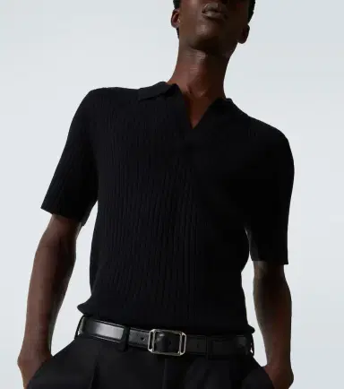Arch4 Ribbed-knit cashmere polo shirt | Thumbnail 2