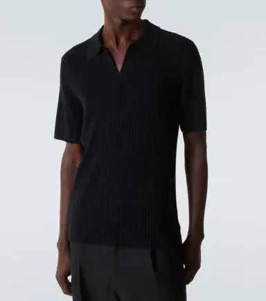 Arch4 Ribbed-knit cashmere polo shirt | Thumbnail 3