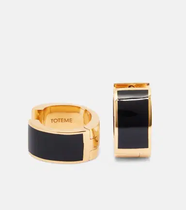 TOTEME Signature enamel gold-plated hoop earrings | Thumbnail 3