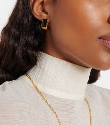 TOTEME Signature enamel gold-plated hoop earrings | Thumbnail 5