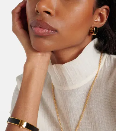 TOTEME Signature enamel gold-plated hoop earrings | Thumbnail 6