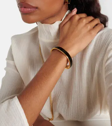 TOTEME Signature enamel gold-plated bangle | Thumbnail 5