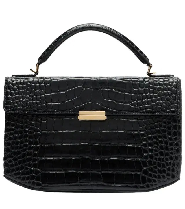Toteme Box Small croc-effect leather top-handle bag