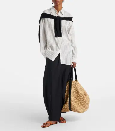 Toteme Leather-trimmed raffia and paper bucket bag | Thumbnail 5