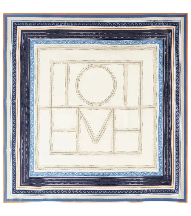 Printed silk twill scarf